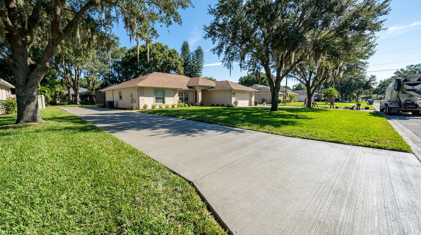 concrete driveway before after Winter Haven FL