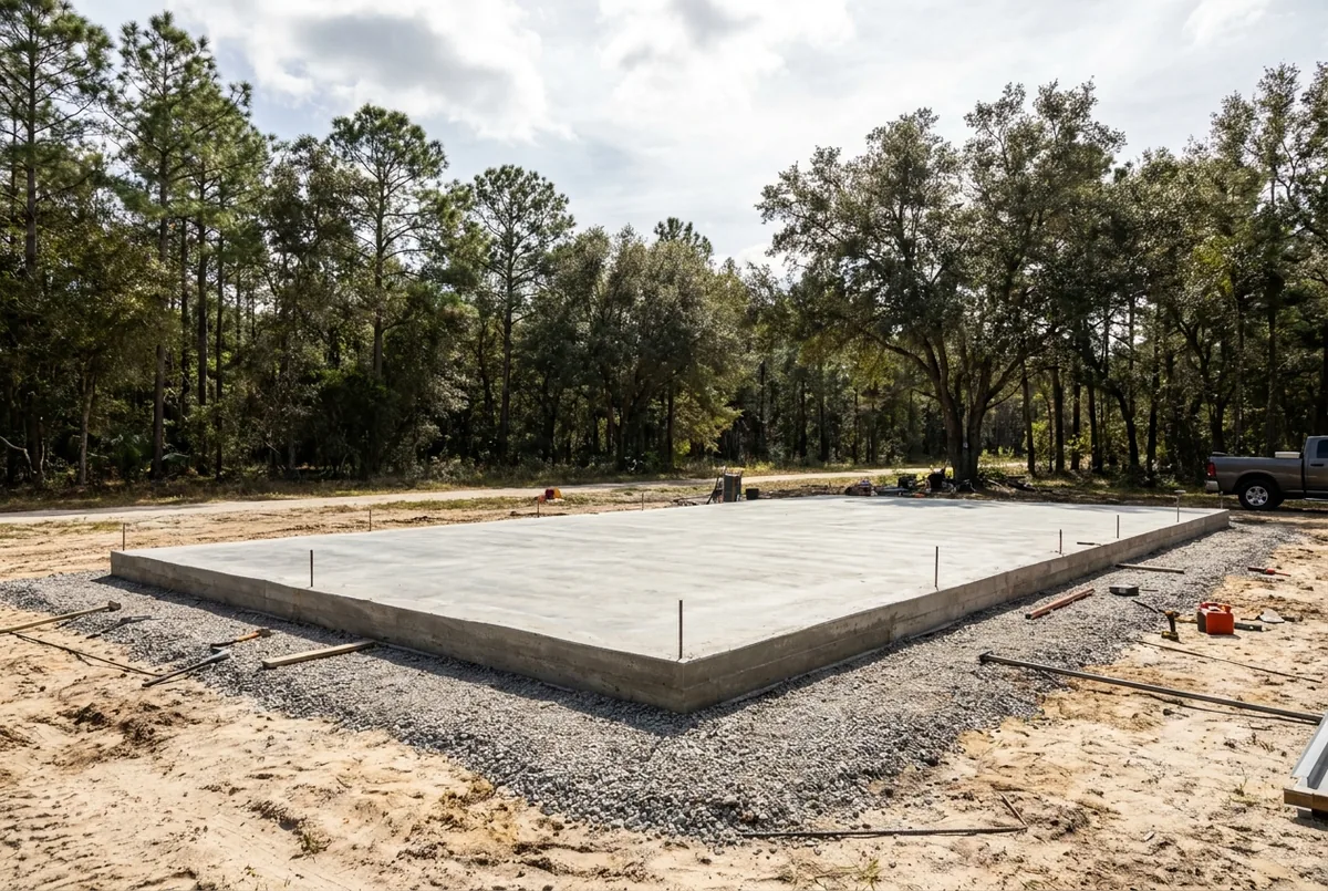 Metal building concrete pad in Winter Haven, FL